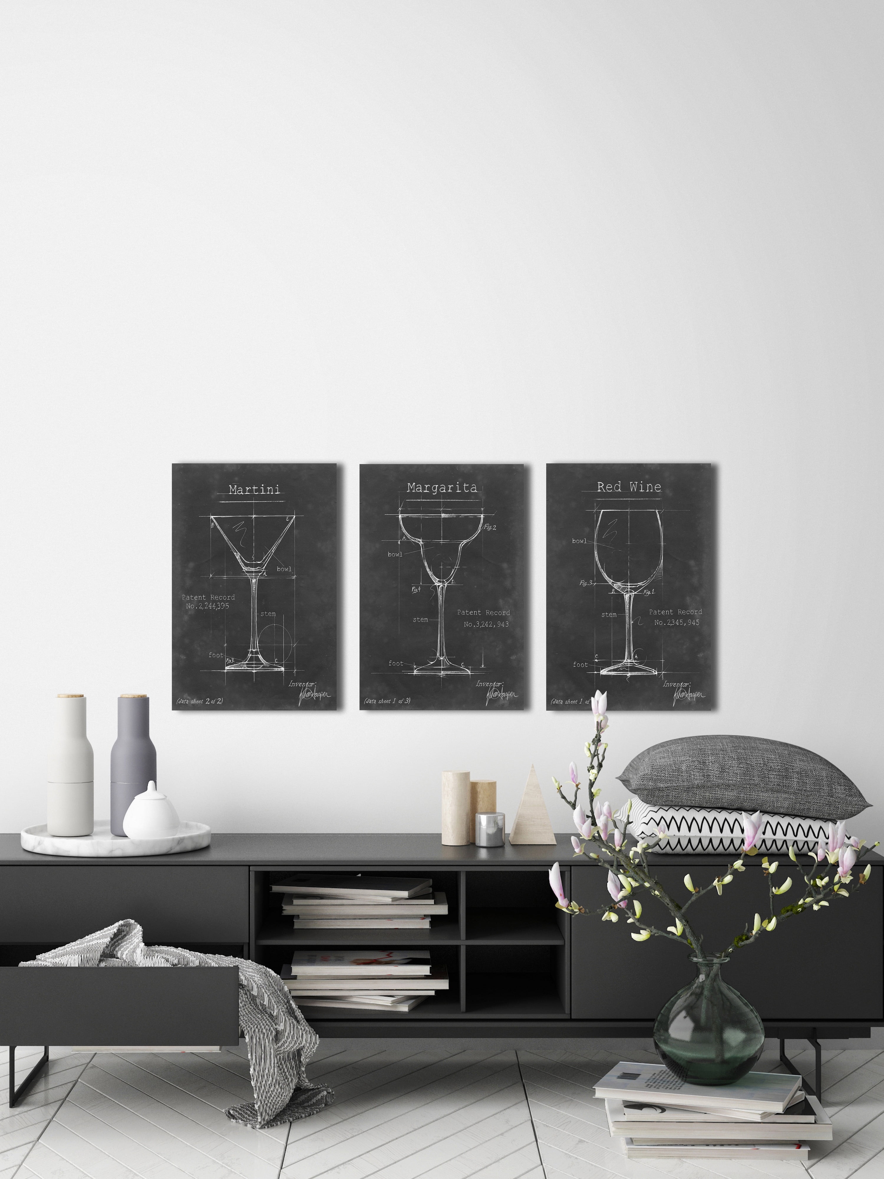 Marmont Hill Barware Blueprint XI Triptych