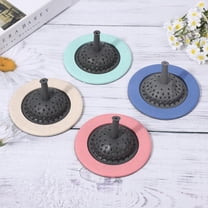 Silicone Drain Strainer 4 Pack 4.5 Inch - Anti-Clog Sink Hair Catcher with Wide Rim, TPR Soft Kitchen Drain Cover for Food Residue (Multi-Color)