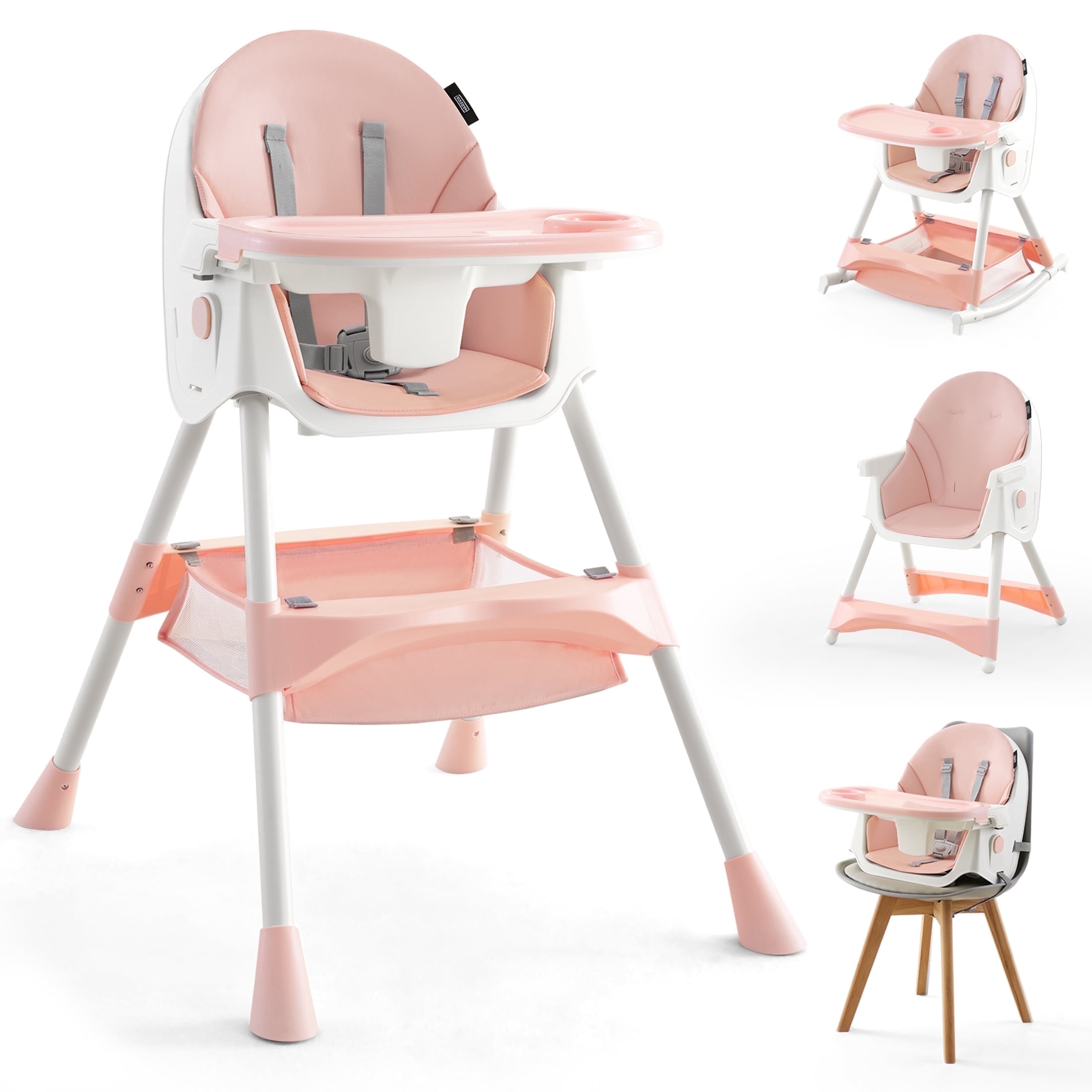 HARPPA 4-in-1 Convertible High Chair, Pink