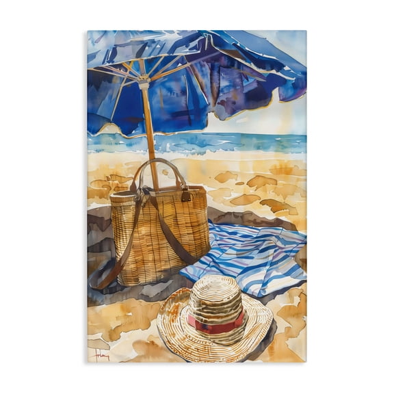 Stupell Industries Tropical Coast Of Watercolor Beach Canvas Art, 16 x 24, by LSR Design Studio