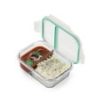 thumbnail image 1 of Oliveware Elite Microwave Safe Office Two Compartment Lunch Box Set | Borosilicate Glass | Safety Lock Airtight Tiffin Containers (600ml), 1 of 1