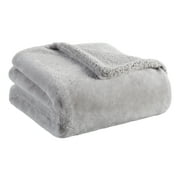 Better Homes & Gardens Faux Fur Throw, 50"x 60", Grey