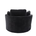 thumbnail image 3 of 42" Swivel Sofa Chair with 3 Pillows, 360 Degree Swiveling Round Sofa Accent Upholstered Barrel Chair with Armrest and Backrest for Living Room Bedroom, Easy Assembly, Black, 3 of 7