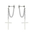 thumbnail image 1 of Cross Chain Earrings Super Cool Dark Series Female Chain Cross Earrings, 1 of 8