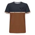 thumbnail image 5 of Jinhomg Mens Vintage T Shirts Ethnic Style Western Aztec Print Tees Lightweight Comfy Short Sleeve Crew Neck Athletic Tops Gym Workout Wear Lighten 90 off Clearance Sale Brown L, 5 of 6