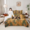 thumbnail image 4 of Feelyou 3D Wildlife Bear Twin Comforter Sets, Orange Green Camouflage Bedding Set, 2-Piece, 4 of 8