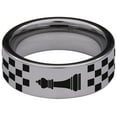 thumbnail image 4 of Chess Queen Couple Tungsten Carbide Ring, 4 of 9