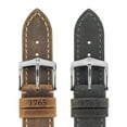 thumbnail image 6 of Hirsch Heritage Leather Watch Strap - Anthracite Black - L - 22mm - Shiny Silver Buckle - Artisan Calf Leather Band, 6 of 9