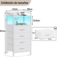 thumbnail image 3 of FURRIFIC Buro para Recámara con Estación De Carga, Mesa de Noche para Recámara con 2 Enchufes y 2 Puertos USB, Mesita De Noche, Muebles para Recamara, Mesa Auxiliar,Buro para Dormitorio y Sálon, 3 of 7