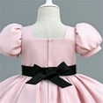 thumbnail image 5 of Mercatoo Baby Flower Girl Dress Kids 𝐑uffles P𝐚rty Wedding Dresses Satin Big Bowknot Dress for Kids Girl Birthday P𝐚rty, 5 of 6