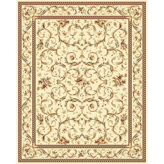 SAFAVIEH Lyndhurst Beatrix Floral Bordered Area Rug, Ivory, 10' x 10' Square