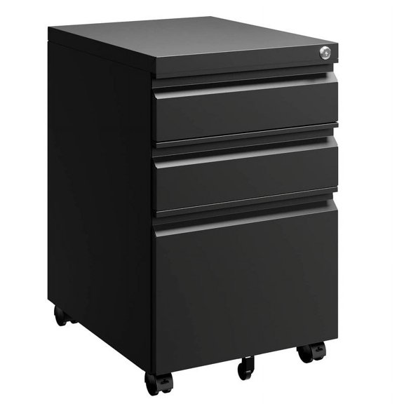 MIIIKO 3 Drawer Mobile File Cabinet Under Desk Office, Fully Assembled Except Casters, Letter/Legal Size