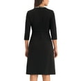 thumbnail image 3 of INSPIRE CHIC Vestido A-Line para Mujeres con Color Contrastante, Vestido de Tweed para Usar en el Trabajo, Talla M Negro, 3 of 6