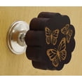 thumbnail image 2 of IBA Indianbeautifulart Brown Engraved Knobs Wooden Wardrobe Knobs Cabinet Drawer Pull 10 Pcs, 2 of 3