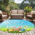 thumbnail image 4 of Green Easter Round Area Rug 5Ft Washable Circle Rugs for Living Room Bedroom, Spring Floral Watercolor Eggs Pastoral Non-Slip Carpet Floor Mats Indoor Outdoor Carpet Runner Aesthetic Home Decor, 4 of 8
