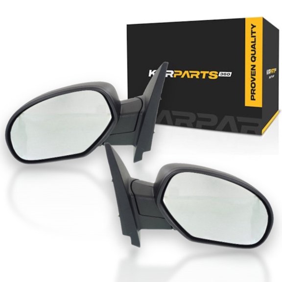 KarParts360 For GMC Sierra 1500 2007-2013 Door Mirror Driver And Passenger Side | Pair | Manual Folding | Textured Black | Replacement For GM1320332, GM1321332 | 20843118, 20809978