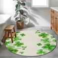 thumbnail image 3 of Round Rugs 3.3 Ft, St. Patrick's Day Non Slip Area Rugs for Kitchen Bedroom Entryway, Watercolor Lucky Clovers Green Rustic Washable Carpet Runner Rug Floor Mats for Bedroom Home Decor, 3 of 8