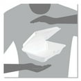 thumbnail image 6 of Dart Foam Hinged Lid Containers, 1-Compartment, 6.4 x 9.3 x 2.9, White, 100/Pack, 2 Packs/Carton, 6 of 8