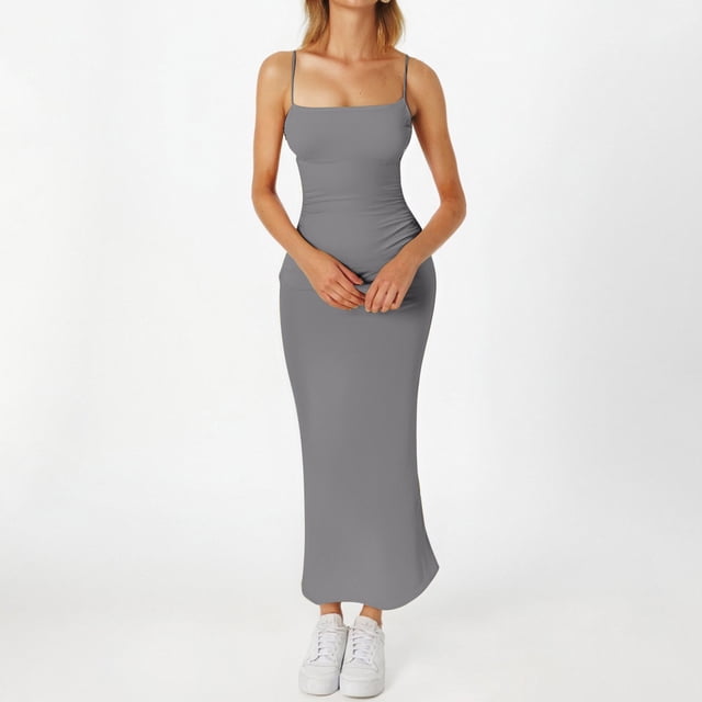 WILLBEST Faldas Para Mujer Vestido De Primavera Para Mujer Vestido De Tirantes De Seda Color Leche Para Verano