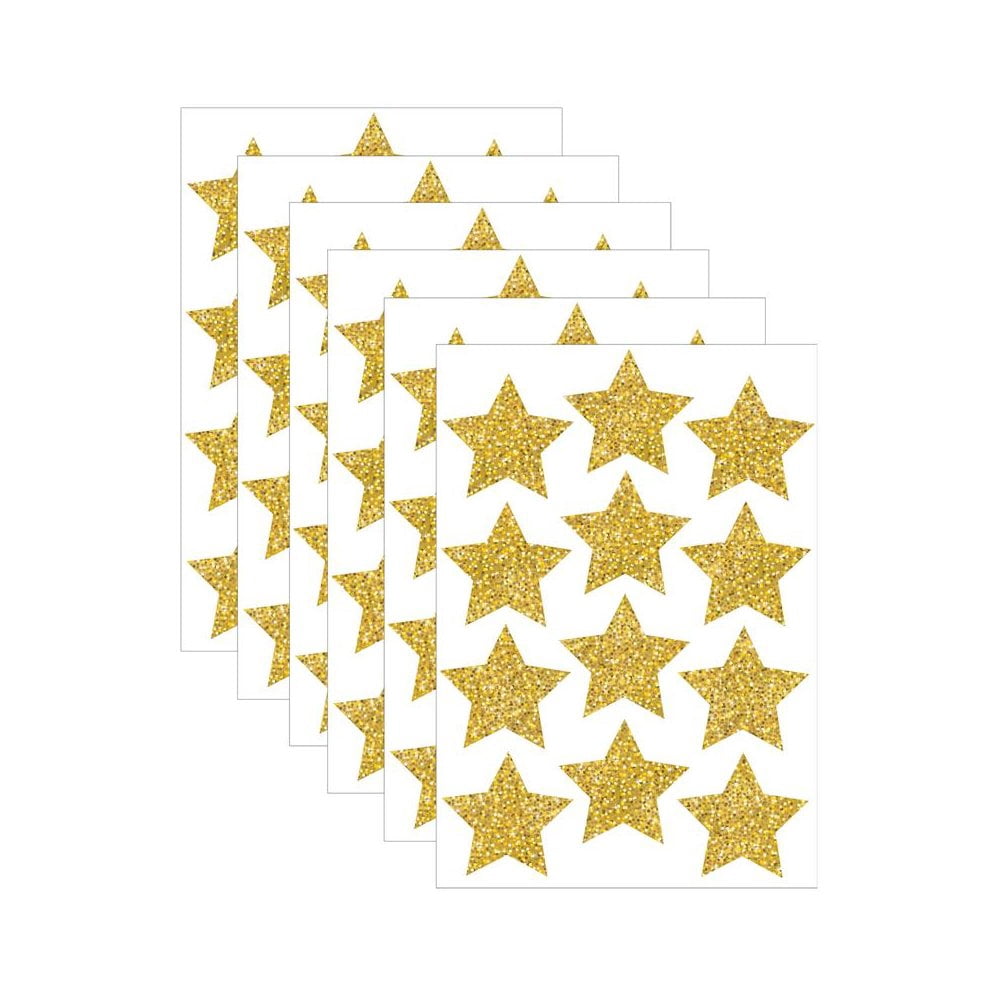 Ashley Productions Die-Cut Magnets, 3" Gold Sparkle Stars, 12 Per Pack, 6 Packs