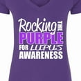 thumbnail image 4 of Inktastic Rocking the Purple for Lupus Awareness Women's V-Neck T-Shirt, 4 of 5