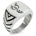 thumbnail image 1 of Stainless Steel Menacing Hydra Chevron Pattern Biker Style Polished Ring, 1 of 1