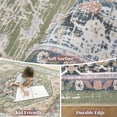 thumbnail image 2 of 8' Diameter Vintage Area Rugs,Soft Washable Distressed Thin Rugs for Living Room Bedroom,Non-Slip Foldable Indoor Carpet,Green, 2 of 5