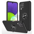 thumbnail image 1 of SZMLOGB Phone Case for Samsung A22 4G with Ring Holder Shock Resistant Scratch Resistant PC Silicone Heavy Duty Protective Case-black, 1 of 6