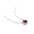 thumbnail image 3 of 2.76 Carat (Ctw) Lab-Created Ruby and White Sapphire Halo Pendant Necklace in Sterling Silver with Chain, 3 of 6