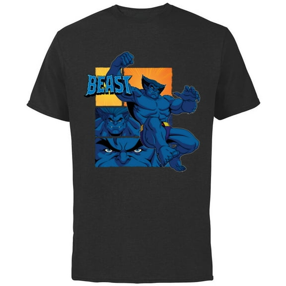 Marvel Studios X-Men ’97 Beast Logo Action Panels- Short Sleeve Cotton T-Shirt for Adults - Customized-Black