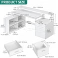 thumbnail image 3 of L Shaped Desk with Power Outlets LED Lights File Cabinet,65"Computer Desk Corner Desk with 3 Drawers and 4 Storage Shelves,White My Lux Decor Round, 3 of 6