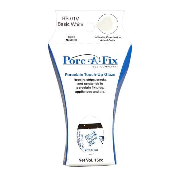 Porc-A-Fix Porcelain Touch-Up Repair Glaze - Generic Bright - Basic White VOC Compliant - BS-1V