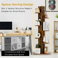 thumbnail image 6 of Costway Open Concept Bookcase Plant Display Shelf Rack Storage Holder Wood Brown, 6 of 10