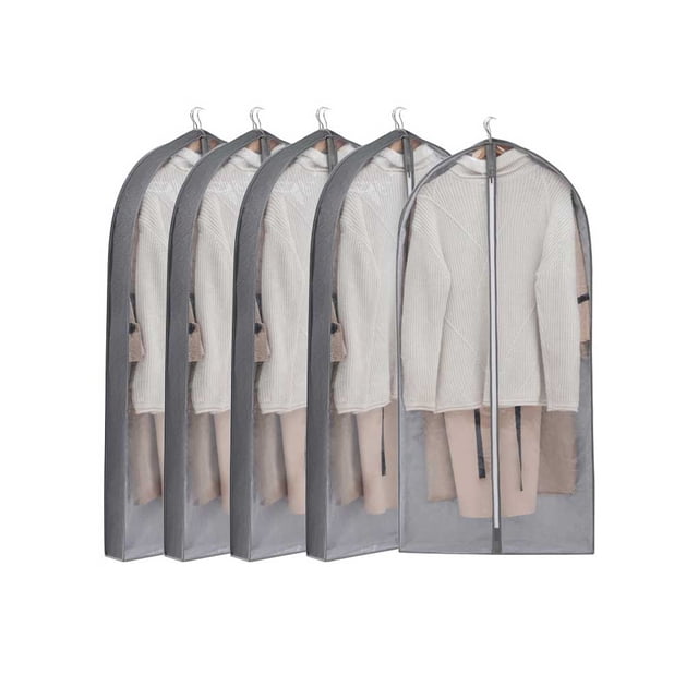 Naiovety Paquete de 5 bolsas colgantes para ropa de casa, almacenamiento de gran capacidad, no tejido, organizador Vertical de camisas para dormitorio, Almacenamiento y organización del hogar Gris Naiovety HA066887-02