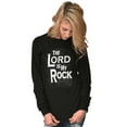 thumbnail image 4 of The Lord Is My Rock Christian Plus Size Long Sleeve Graphic Tee Shirt Brisco Brands 3X, 4 of 5