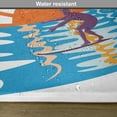 thumbnail image 6 of Ambesonne Summer Place Mats Set of 4, Hot Beach Vibes Surfer, Standard Size, Sky Blue Orange, 6 of 6
