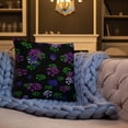thumbnail image 3 of Violet leaves on black Premium Pillow, 3 of 9
