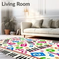 thumbnail image 2 of ODIKA 3'x5' Machine Washable Non-Slip Area Rug, Tuneful Keyboard Early Development High Traffic Rug, Pink, 693727, 2 of 7