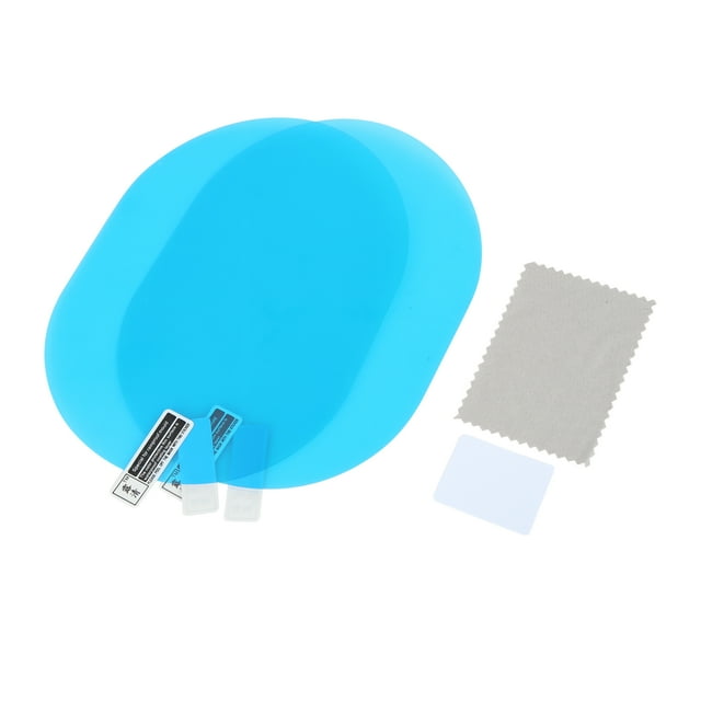 Unique Bargains 2pcs 150 x 98mm Oval Vehicle Rearview Mirror Anti Rain Film Waterproof Clear Sticker
