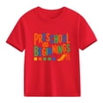 thumbnail image 2 of Afuyipoi Boys Girls Back to School T-Shirt 100%Cotton Graphic Short Sleeve Casual Shirt Top Red Size 4T, 2 of 6