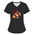 thumbnail image 3 of Womens Top,Casual Short Sleeved V Neck Double Pockets Work Uniform,Womens Work Tops, 3 of 7