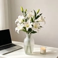 thumbnail image 5 of 31.49in Multi Color Artificial Lily Stem Plastic Faux Flower Wedding Home Hotel Decor, 5 of 6