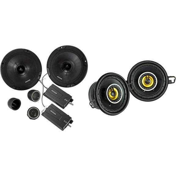 Kicker 46CSS674 CS-Series CSS67 6.75-Inch (165mm) Component System with .75-inch tweeters w/ 46CSC354 3.5" Coaxial Bundle