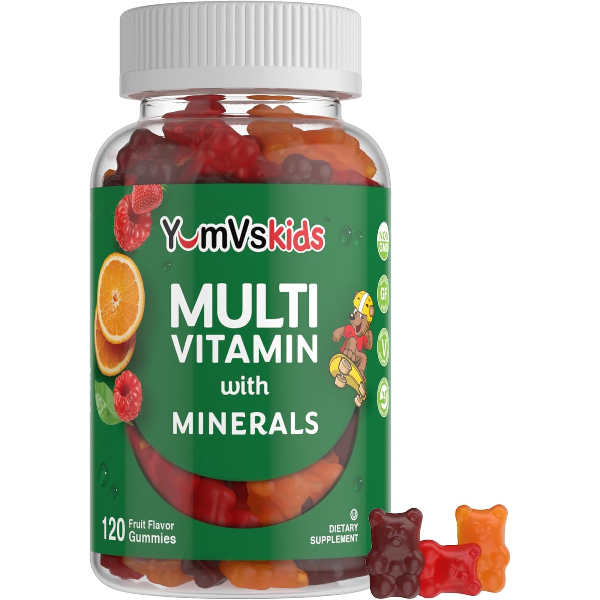 YUM-V’s Kids Multivitamin Gummies, Daily Chewable Vitamins for Growth & Development, Fruit Flavor, 120 Count