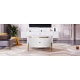 thumbnail image 2 of Table Basse en MDF de Haute Qualité: Ronde avec Pattes Dorées et Grand Espace de Rangement, 2 of 18