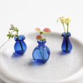 thumbnail image 6 of Pnellth Tiny Decorative Vase Mini Vase Miniature Blue Glass Vase Tiny Decorative Flower Holder for Miniature Houses Diy Projects Small Floral Arrangements, 6 of 8