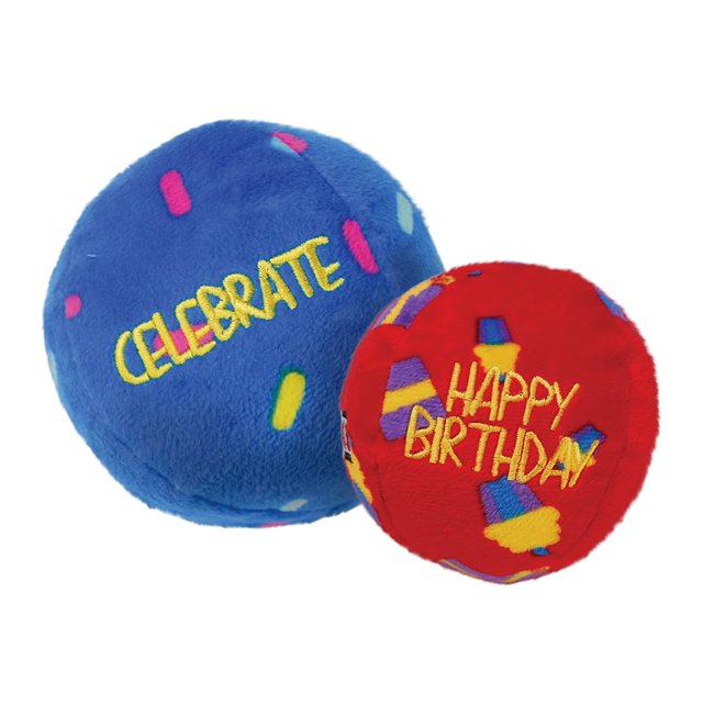 Pelotas de Juguete KONG Ocasiones Cumpleaños Medianas Paquete de 2