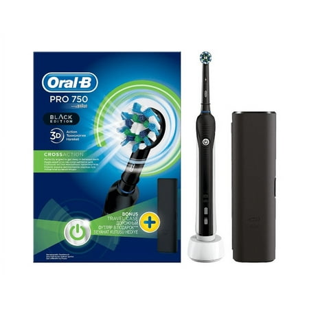 Oral-B Pro 750 Black Rechargeable Toothbrush + Travel Case