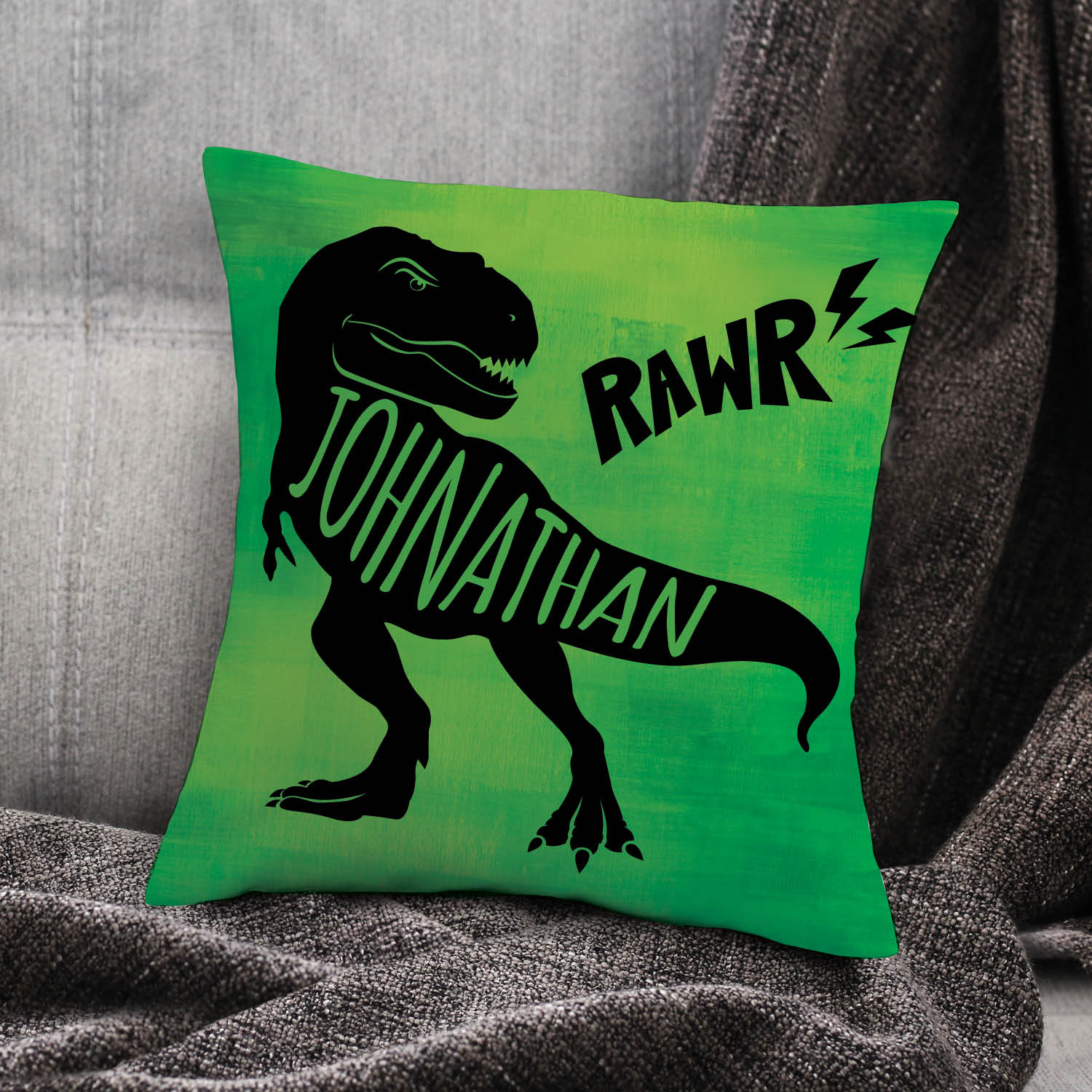 T-Rex Personalized Throw Pillow