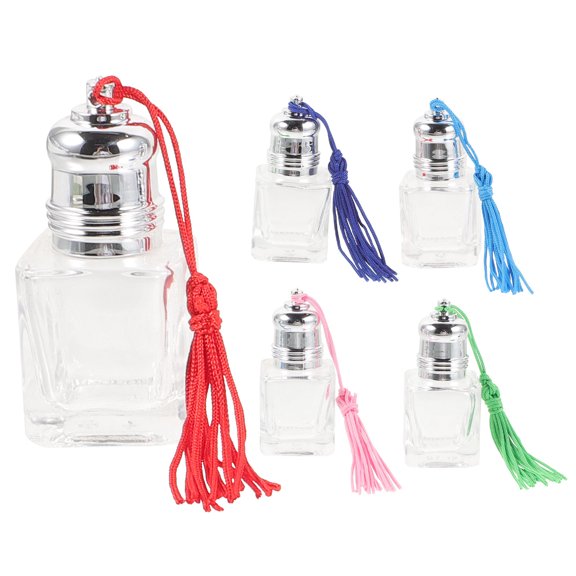 FELTECHELECTR Perfume Roller Bottles With Tassel Leak-Proof Glass 5Pcs